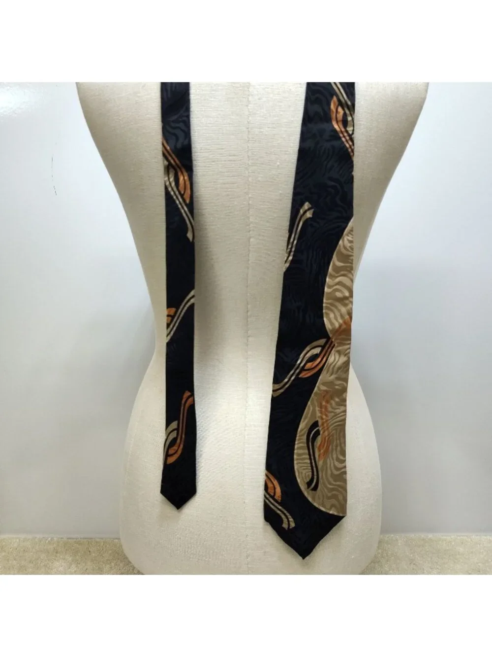 Carlo Palazzi Silk Necktie Hand Made in Italy Abstract Geometric Jacquard VTG